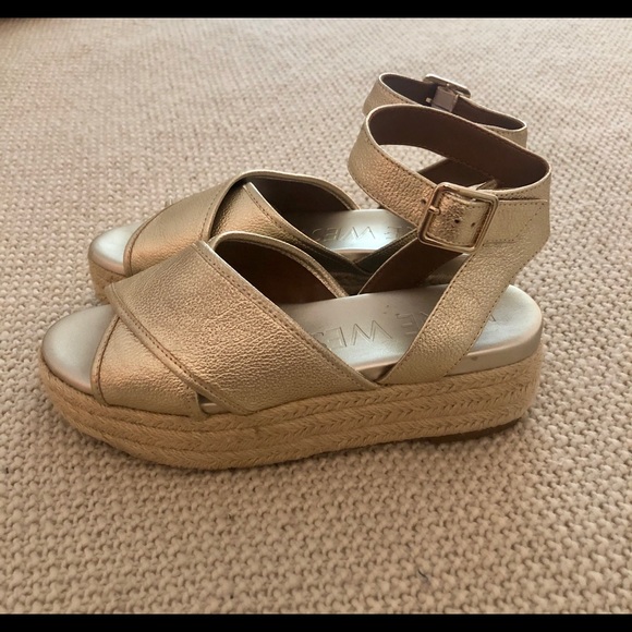 NWOT Nine West Gold Espadrille Sandal - Picture 3 of 5